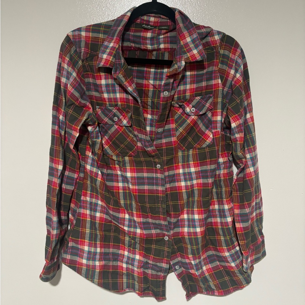 Eddie Bauer Red and Blue Plaid Shirt